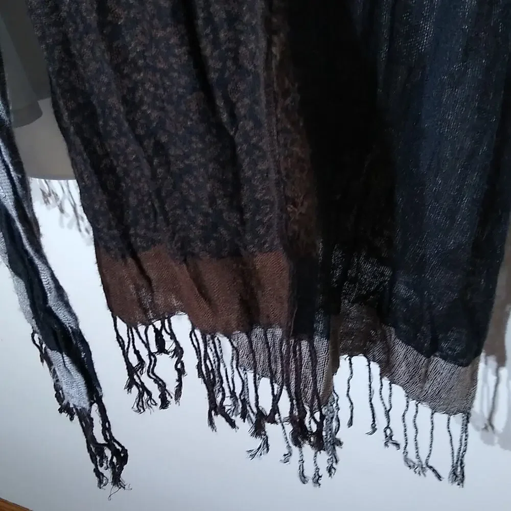 Women's Designer quilt like wrap 72X22 with fringe. Fun and Fabulous